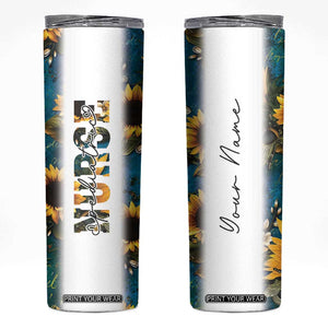 Personalized Pediatric Nurse Skinny Tumbler Custom Name Nurse Gifts Sunflower TB09 Sunflower Print Your Wear