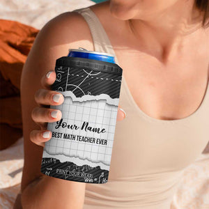 Personalized Math Teacher 4 in 1 Can Cooler Tumbler Custom Name Best Math Teacher Ever TB09 Print Your Wear