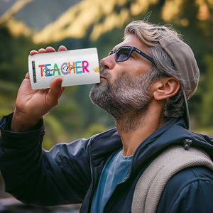 Personalized Teacher 4 in 1 Can Cooler Tumbler Custom Name Rainbow Your Are The Best TB09 Print Your Wear