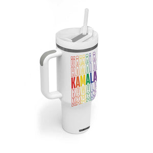 Harris Supporter Tumbler With Handle Kamala LGBTQ Rights Rainbow TB09 Print Your Wear