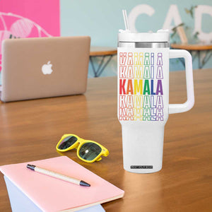 Harris Supporter Tumbler With Handle Kamala LGBTQ Rights Rainbow TB09 Print Your Wear