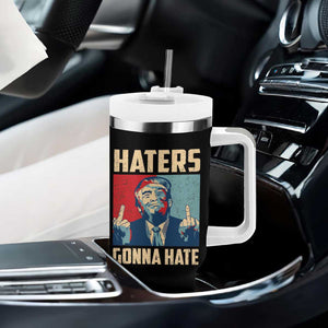Funny Trump Tumbler With Handle Haters Gonna Hate Middle Finger TB09 Print Your Wear