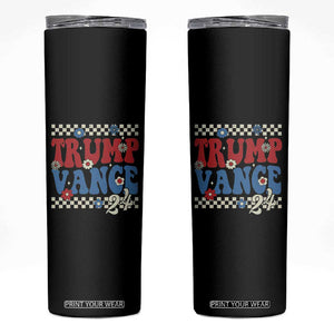 Trump Vance 2024 Skinny Tumbler Take America Back President Election Retro Groovy TB09 Black Print Your Wear