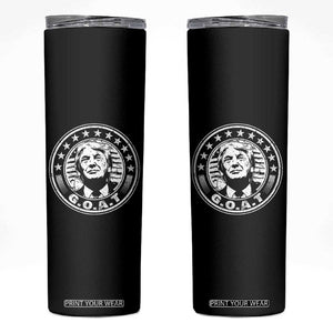 G.O.A.T Trump Supporter Election 2024 Skinny Tumbler TB09 Black Print Your Wear
