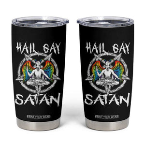 Hail Gay Satan Tumbler Cup Goth Baphomet Devil LGBT Pride TB09 Black Print Your Wear
