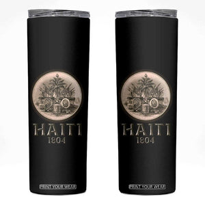 Haitian Skinny Tumbler Revolution 1804 Haiti Flag Vintage TB09 Black Print Your Wear