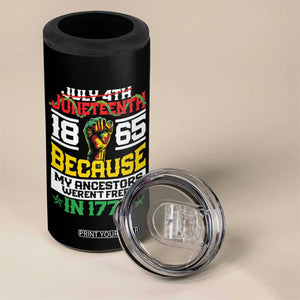 1865 Juneteenth 4 in 1 Can Cooler Tumbler Because My Ancestors Weren't Free In 1776 TB09 Print Your Wear