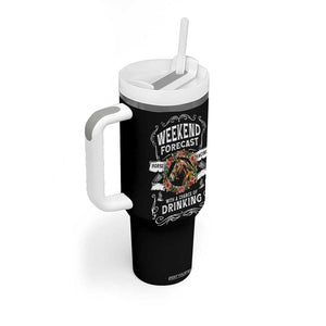Weekend Forecast Horse Racing With A Chance Of Drinking Tumbler With Handle TB09 Print Your Wear