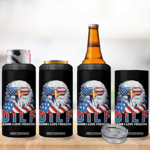 Funny 4th Of July 4 in 1 Can Cooler Tumbler Damn I Love Freedom TB09 Print Your Wear