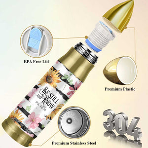 Christian Bullet Tumbler Be Still And Know Sunflower Aesthetic TB09 Print Your Wear