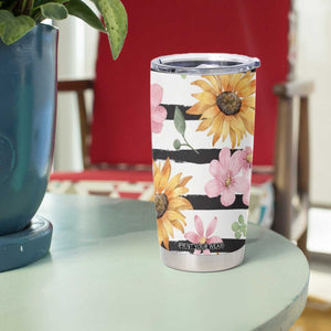 Christian Tumbler Cup Be Still And Know Sunflower Aesthetic TB09 Print Your Wear