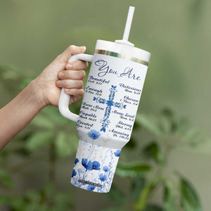 Christian Gifts Tumbler With Handle You Are Enough Inspirational Flower Christ Cross TB09 Print Your Wear