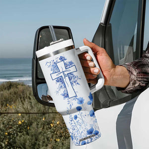Christian Gifts Tumbler With Handle You Are Enough Inspirational Flower Christ Cross TB09 Print Your Wear
