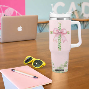 Christian Gifts Tumbler With Handle You Are Enough Inspirational Coquette Christ Cross TB09 Print Your Wear