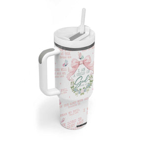 Christian Gifts Tumbler With Handle I Am A Child Of God Coquette Christ Cross TB09 Print Your Wear