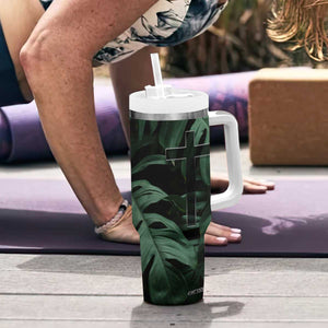 Christian Tumbler With Handle Be Still And Know That I Am God Aesthetic TB09 Print Your Wear