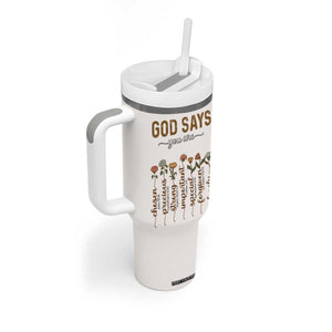 Christian Gifts Tumbler With Handle God Say You Are Inspirational Flower Butterfly Christ Cross TB09 Print Your Wear