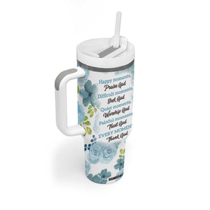 Christian Tumbler With Handle Thank God Faith Flower Christ Cross TB09 Print Your Wear