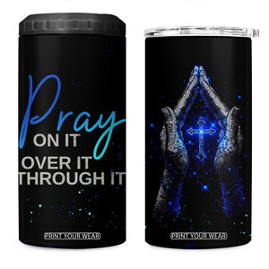 Christian Prayer 4 in 1 Can Cooler Tumbler Pray On It Pray Over It Pray Through It TB09 One Size: 16 oz Black Print Your Wear