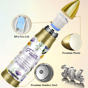 Christian Bullet Tumbler Faith Does Not Make Things Easy It Makes Them Possible TB09 Print Your Wear