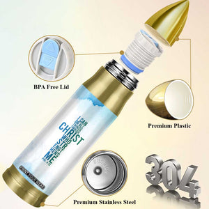 Christian Bullet Tumbler I Can Do All Things Through Christ Watercolor Christ Cross TB09 Print Your Wear