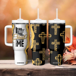 Christian Tumbler With Handle I Can Do All Things Through Christ Aesthetic TB09 Print Your Wear