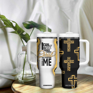 Christian Tumbler With Handle I Can Do All Things Through Christ Aesthetic TB09 Print Your Wear