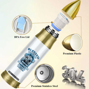 Christian Gifts For Men Bullet Tumbler Bible Emergency Numbers Lion Christ Cross TB09 Print Your Wear