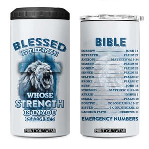 Christian Gifts For Men 4 in 1 Can Cooler Tumbler Bible Emergency Numbers Lion Christ Cross TB09 One Size: 16 oz White Print Your Wear