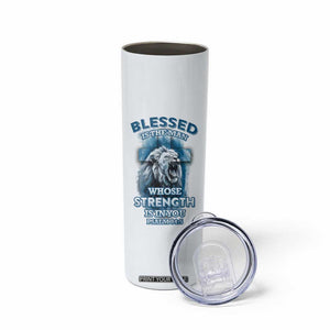 Christian Gifts For Men Skinny Tumbler Bible Emergency Numbers Lion Christ Cross TB09 Print Your Wear