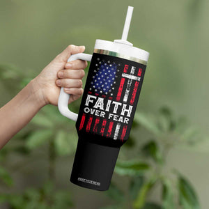 Christian Gifts For Men Tumbler With Handle Faith Over Fear Be Strong And Courageous TB09 Print Your Wear