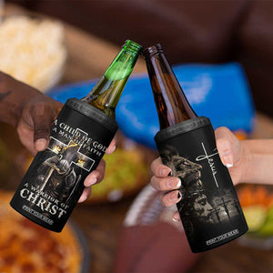 Christian Gifts For Men 4 in 1 Can Cooler Tumbler A Child of God Man of Faith Warrior of Chirst TB09 Print Your Wear