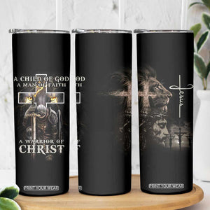 Christian Gifts For Men Skinny Tumbler A Child of God Man of Faith Warrior of Chirst TB09 Print Your Wear