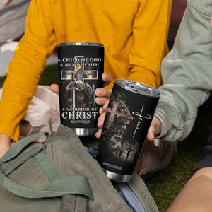 Christian Gifts For Men Tumbler Cup A Child of God Man of Faith Warrior of Chirst TB09 Print Your Wear