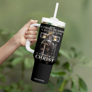 Christian Gifts For Men Tumbler With Handle A Child of God Man of Faith Warrior of Chirst TB09 Print Your Wear