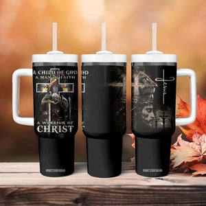 Christian Gifts For Men Tumbler With Handle A Child of God Man of Faith Warrior of Chirst TB09 Print Your Wear