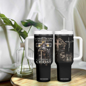 Christian Gifts For Men Tumbler With Handle A Child of God Man of Faith Warrior of Chirst TB09 Print Your Wear