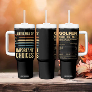 Golf Player Tumbler With Handle Life Is Full Of Important Choices TB09 Print Your Wear