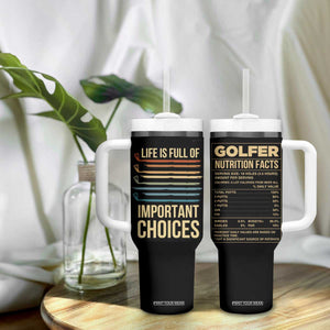 Golf Player Tumbler With Handle Life Is Full Of Important Choices TB09 Print Your Wear