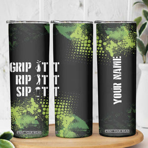 Personalized Funny Golf Player Skinny Tumbler Custom Name Grip It Rip It Sip It Beer Drinking TB09 Print Your Wear