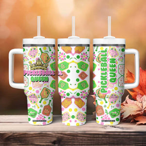 Pickleball Player Tumbler With Handle Pickleball Queen TB09 Print Your Wear