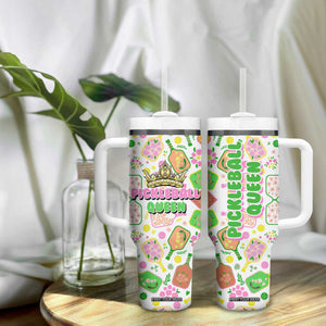 Pickleball Player Tumbler With Handle Pickleball Queen TB09 Print Your Wear