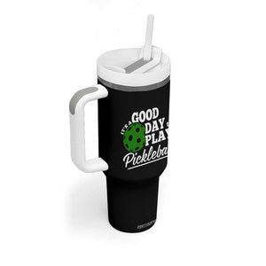 Personalized Pickleball Player Tumbler With Handle Custom Name It's A Good Day To Play Pickleball TB09 Print Your Wear