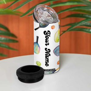 Personalized Pickleball Player 4 in 1 Can Cooler Tumbler Custom Name Pickle Ball Lover TB09 Print Your Wear