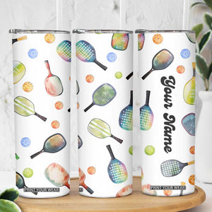 Personalized Pickleball Player Skinny Tumbler Custom Name Pickle Ball Lover TB09 Print Your Wear