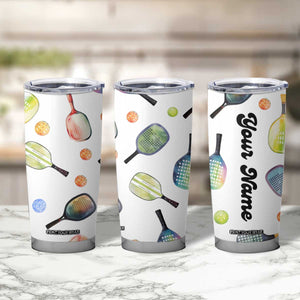 Personalized Pickleball Player Tumbler Cup Custom Name Pickle Ball Lover TB09 Print Your Wear