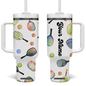 Personalized Pickleball Player Tumbler With Handle Custom Name Pickle Ball Lover TB09 One Size: 40 oz Pickleball Print Your Wear