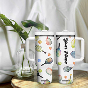 Personalized Pickleball Player Tumbler With Handle Custom Name Pickle Ball Lover TB09 Print Your Wear