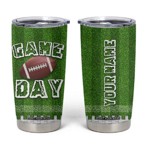 Personalized Gifts for Football Lover Tumbler Cup Custom Name Game Day TB09 Football Field Print Your Wear