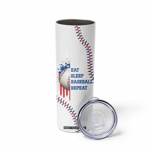 Gifts for Baseball Lover Skinny Tumbler Eat Sleep Baseball Repeat TB09 Print Your Wear